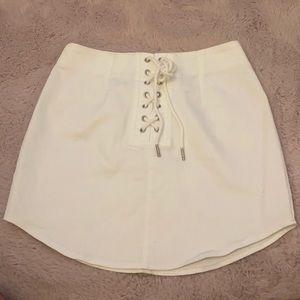 a white skirt